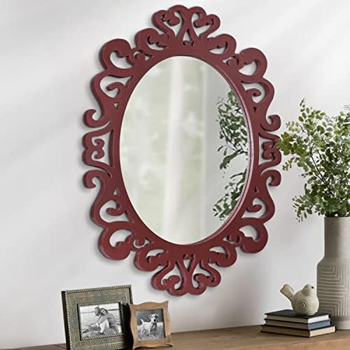 AOAOPQ Огледала за Стенни Огледала Малка Овална Дървена Подвесное Огледало Винтажное Изкуството на барока Ретро Декоративно