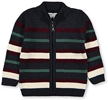 Вязаный пуловер с цип за малки момчета CHUBBYBUN с модел в няколко ленти