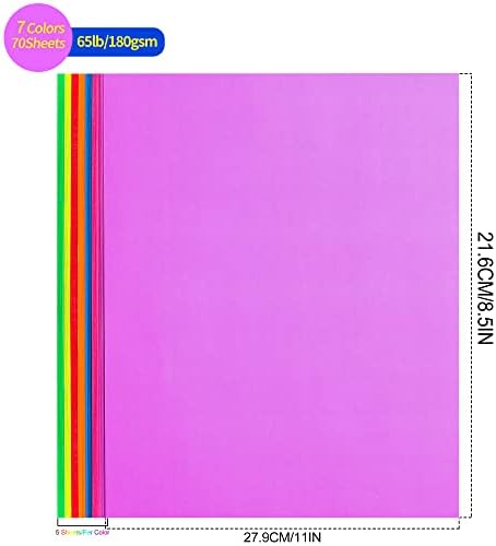 Ярката Цветна хартия Цветен картон - 8,5 x 11' Размер на хартията за писма, 65 килограма Хартия за обложките на
