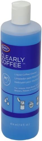 Пречиствател за саксии кафе Urnex Clearly 14 Унции (Произведено в САЩ) Течен препарат за френч-преса за Стъклени