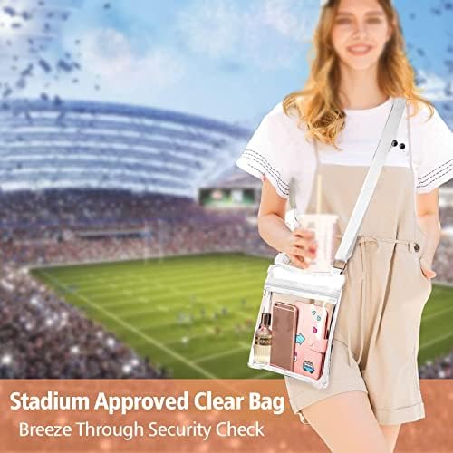 Прозрачната чанта-портфейл Suuree през рамо, одобрен от стадион Пластмасова чанта за концерти, фестивали, всякакви дейности