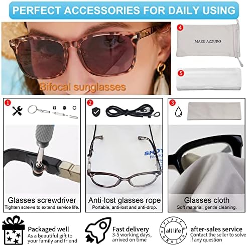 MARE AZZURO Бифокални очила за четене, дамски модни квадратни слънчеви очила за четене на открито, 1,0 1,5 2,0