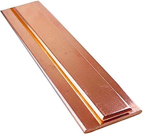 YIWANGO Меден лист 4ШТ 100 мм/3,9 T2 CU Метален Плосък Прът САМ Занаят за обработка на метали с Дебелина 3 мм, Широчина 10