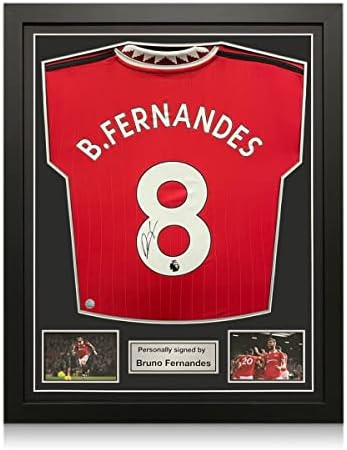 Изключително сувенири Бруно Фернандес подписа футболната фланелка на Манчестър Юнайтед на 2022-23 години. Стандартна