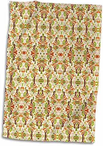 Кърпи 3dRose Florene Modern Abstract - Оранжеви, Зелени, Кафяви - twl-80722-1)