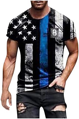 XXBR Ризи с къс ръкав за Мъже, Мъжки Ризи с Графичен Принтом на Американското, Патриотични Ризи, Потници За тренировки във