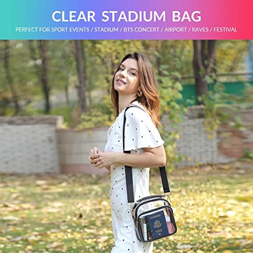 Одобрен Стадион Прозрачна чанта, Прозрачни Портфейли по рамото за жени, Малки Прозрачни Чанти за Стадиони, Прозрачни