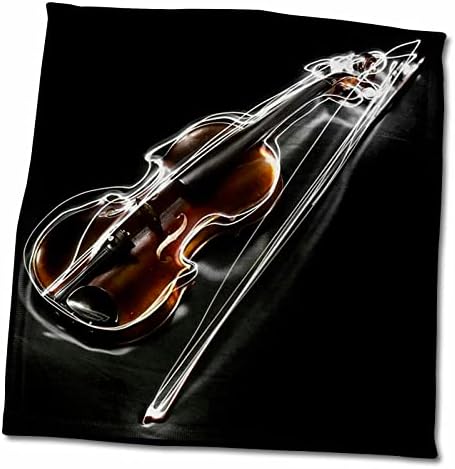 Музика 3dRose Florene - Образ на светлина стенописи Цигулка - Кърпи (twl-236207-3)