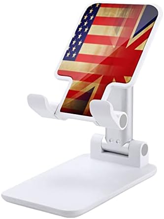 Британски Флаг на САЩ Поставка За Мобилен Телефон, Регулируема Сгъваема Поставка За Таблет Притежател На Настолен