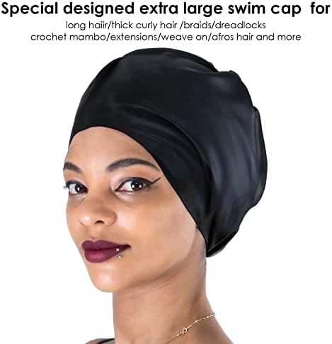Много Голяма шапка за плуване Dsane за жени и мъже, Специална Дизайнерска Шапка за плуване за Много Дълги Гъста