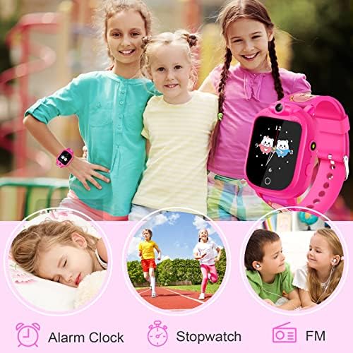Детски часовник PROGRACE за момичета подарък - Умни часовници с въртяща се камера и сензорен екран за деца,