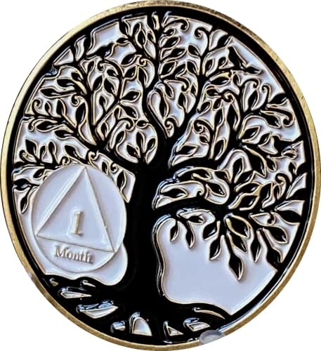 Рециклирани Чип, Медальон АА на 1 Месец, Медальон Молитви Дървото на Живота, Медальон Спокойствие, Монета на 30 дни