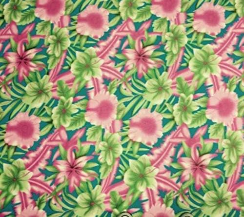 Текстил Pico Тропически цветя руното плат с цветен модел - 10 ярда в стил болт PT211