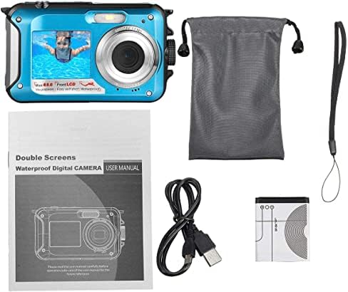 Acuvar 48MP Водоустойчива Мегапикселова цифрова камера с двойна екран с Full HD 1080P за фото - и видео записи под водата