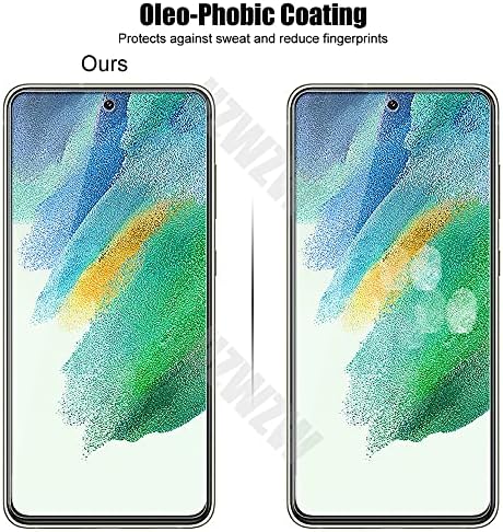 UZWZW (3 + 3) За Samsung Galaxy S21 FE 5G (3 опаковки) Защитен слой от закалено стъкло за екрана и (3 опаковки) За обектива