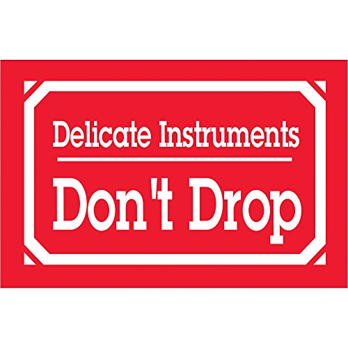 Етикети Tape Logic® за Деликатни инструменти - Не слагайте, 3 x 5, Червен / Бял, 500 / ролка