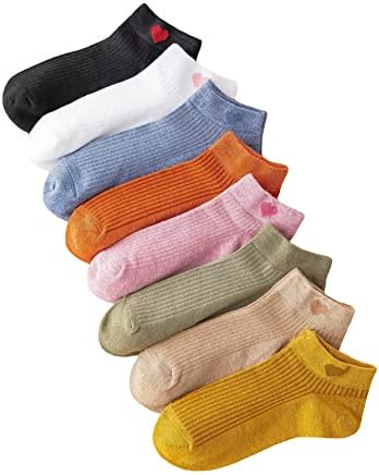 Дамски чорапи Milumia 10 двойки, Ежедневни Цветни Леки, Дишащи Спортни Чорапи с Дълбоко деколте