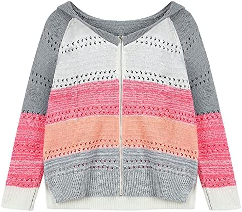 NOKMOPO Пуловер за Бременни, Дамски Пуловер с качулка с цип, Жилетка с дълъг ръкав, Блузи, Пуловери, Жилетки