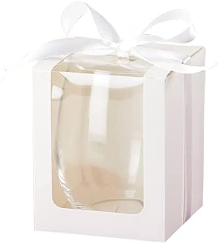 Подарък кутия за показване на чаши за вино, без крака Kate Aspen White 15 Грама, За парти в полза на възрастни,