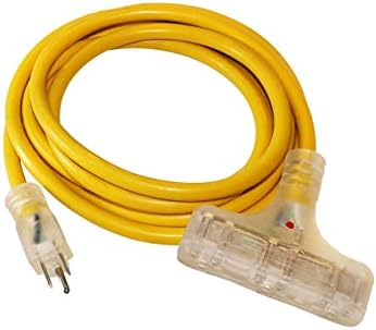 Удължителен кабел за захранване с дължина 10 метра за работа на открито и в закрити помещения за тежки условия