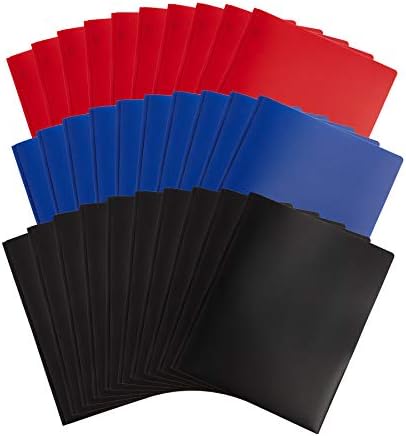 Blue Summit доставя 30 пластмасови папки с два джоба и зъби, различни папки от поликарбонат с тъмен цвят със