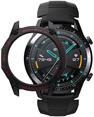 Броня SIKAI за Huawei Watch GT 2 46 мм смарт часовници със защита от Надраскване, устойчив на удари Защитен калъф от TPU за Huawei Watch GT2 2019, Ультралегкий, Многоцветен (черно-B)