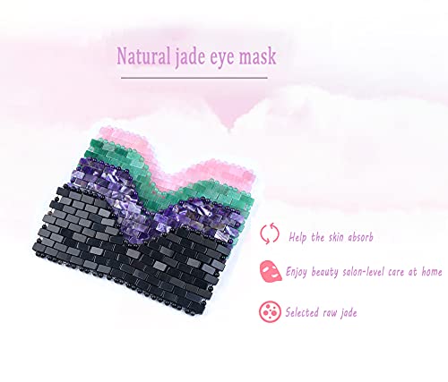 Нефритовая маска за очите, за ледени и горещи компреси, помага да заспи и облекчава умората на очите (Розов