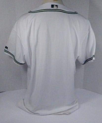 2001-04 Tampa Bay Devil Rays Е игра, Пусната В Бяла Тениска DP06043 - Използваните в играта тениски MLB
