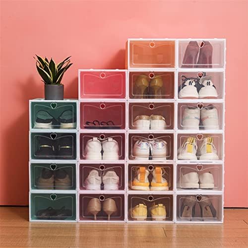 Кутии за съхранение WULFY Сгъваема Кутия за Обувки, Органайзер за обувки, Пластмасови, Прозрачни, Дебел, Шкаф за съхранение,