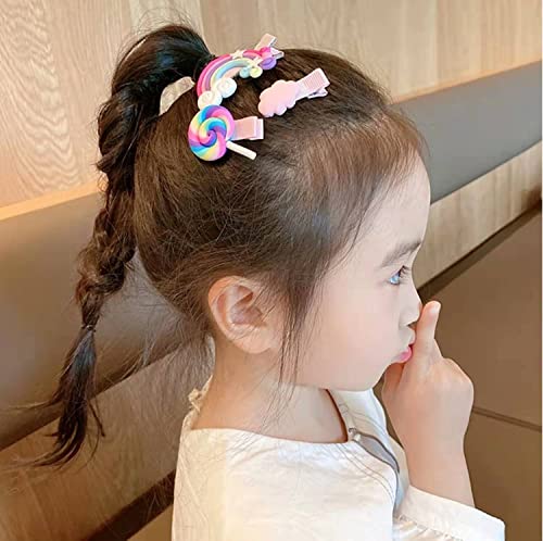 Детска шнола за коса цвят карамел, цветя и плодове, набор от преливащи заколок за коса, сладка шнола за момичета с мультяшными