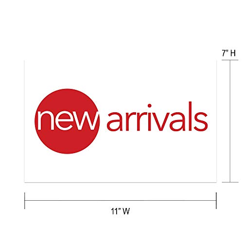 Търговска табела NAHANCO CD711NA2 за дисплеи Нови постъпления, 7 см x 11 см W, бял, с червено принтом, в модерен стил на карти