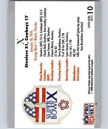 1990 Професионален набор от Футбол NFL Супер Боул 16010 SB X Билет Питсбърг Стийлърс/Далас Ковбойз Официалната търговия с
