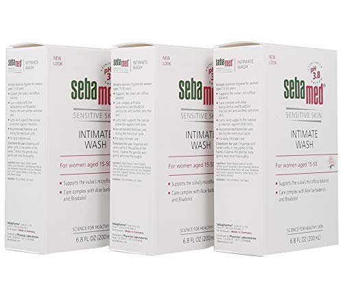 SEBAMED Жената Интимно средство за измиване на pH 3,8 Ежедневно средство за хигиена на влагалището 6,8 Ет. унция (200 мл) Опаковка от 3