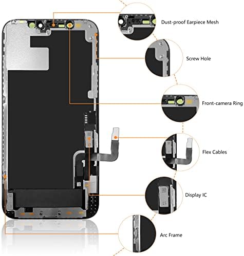 Mobkitfp за iPhone 12/12 Pro Подмяна на екрана 6,1-инчов 3D LCD Сензорен дисплей, Дигитайзер, Събирането с Набори от Инструменти