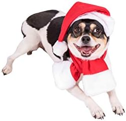 Коледен Костюм на Дядо Коледа с Шал на Deli Creations за Кучета и Котки, Празнична Дрехи за Малките Домашни любимци