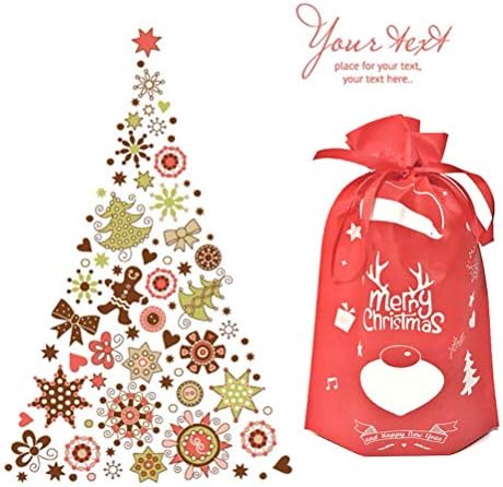 STOBOK Коледни подаръчни торбички на съвсем малък, чанти за бонбони, чанта за партита, 10 бр. (червен)