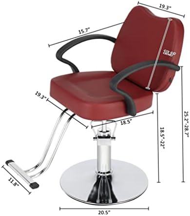 Коса стол ZSEDP Червено PVC, Несущее 150 кг Кожен Кръгъл Коса Стол С Железен основание