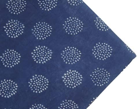 Памучно стеганое одеяло жена с принтом Дъб, 5 ярда, грязеотталкивающее, филтър за бягане, естествена синьо индиго CDHAMCOM-CTIN00200