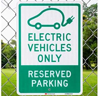 3 ПАКЕТА - Паркинг знак EV За Електрически превозни средства е Запазено 12 x 18 3 М Оторизиран Инженеринг клас EG EGP