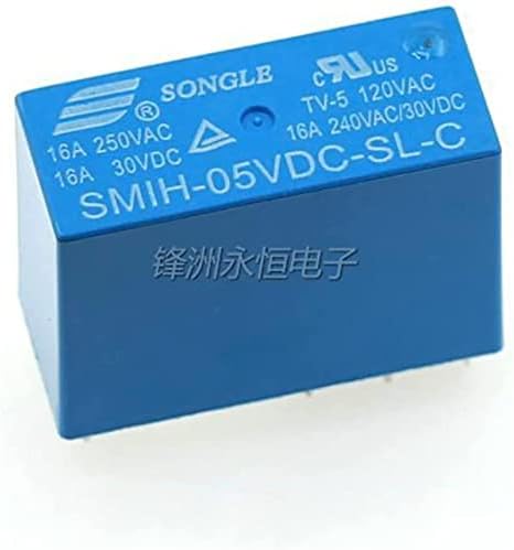 Реле AGOUNOD 5шт SMIH-05V 12V 24vdc-sl-a-sl-c 6-за контакти/8-за контакти 16A Нормално разомкнутое реле (Размер: SMIH-12VDC-SL-C-(8))