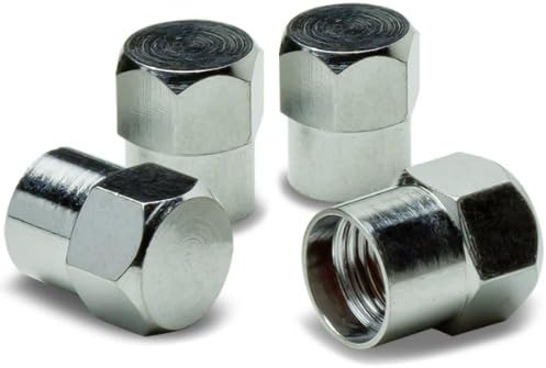 Шестограмен сплав с покритие и Полиран Алуминий Сребристо-Хромирани Капачки за състав на вентила на гумата (опаковка от