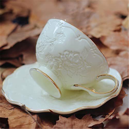 WJCCY Комплект чаени чаши в европейски Стил от Костен Порцелан, Скъпа Керамична чашата за Кафе с блюдцем, Комплект