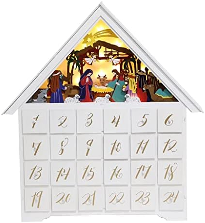 Адвент Календари Дървена Коледен Календар Led Светлини Коледен Дом Коледен Тематичен Календар Декор на фермерска къща