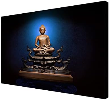 999Store Картина върху платно със Синьо Буда (Платно, без рамы_36х54 Дюйма_ Синьо) ULP36540374