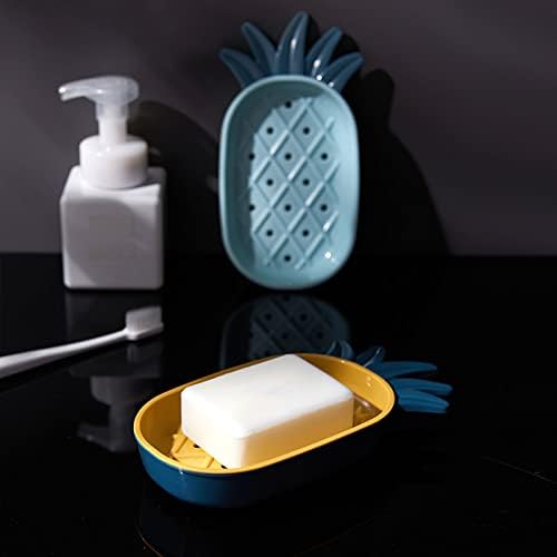 Кутия за сапун FUUIE Сливная Кутия за сапуни Кутия За сапун с Ананас Стойка за сапун в Банята (Цвят: бял, размер: