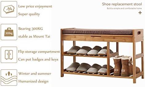 Многофункционална стойка за обувки PMH, Стойка за съхранение на Седящи елементи от масивно Дърво, Столче за преобличане обувки