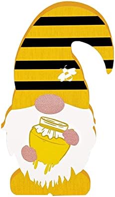 Beacaden 1 бр. Декорация във формата на пчела, Wooden Лого във формата на пчела, Кънтри, Жълта Пчела, Украса,