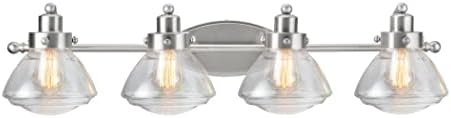 Aspen Creative 62080-2A, Четырехсветовой Метален стенен лампа за баня, ширина 33 3/4 инча, Преходен дизайн от сатен завършени