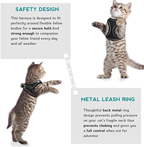 viviyago Cat Harness Escape Proof - Отразяваща жилетка за котки и малки кученца, лесна за управление и удобна Жилетка