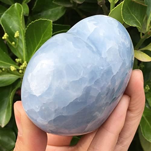 Crystal необработени кристали и лечебни Камъни Натурален Син Целестит Кристални Орнаменти във формата на сърце